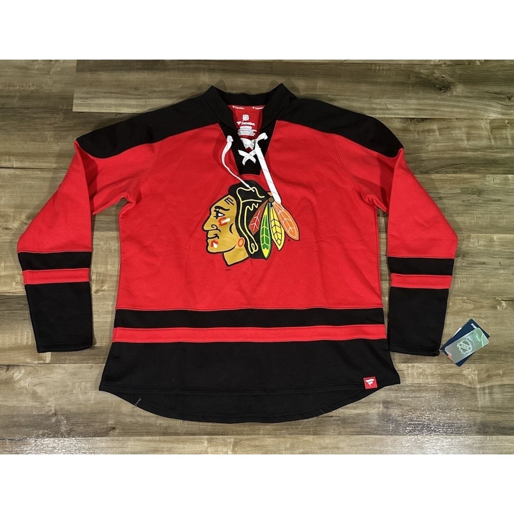 Chicago Blackhawks Sweater Lace Womens XXL Red Pullover NHL Hockey Fanatics NWT